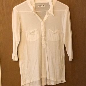 Hollister basic white button down shirt